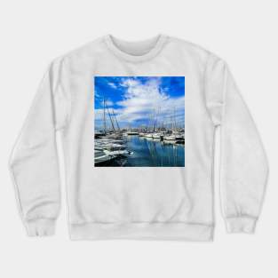 Sailing boats at a Greek Port Crewneck Sweatshirt